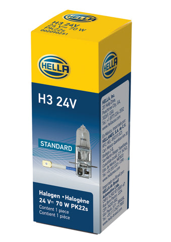 Hella H3 24V/70W PK22s T3.25 Halogen Bulb - H3 24V