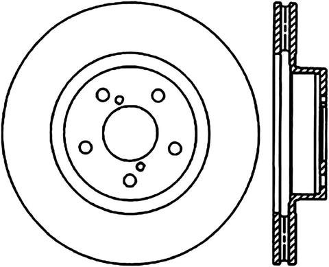 StopTech Power Slot 13 BRZ/90-05 Legacy Sedan / 05-06 Saab 9-2X Front Right Slotted CRYO-STOP Rotor - 126.47012CSR