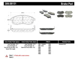 StopTech Performance 02-04 Infiniti I30/I35 / 02-06 Nissan Altima Front Brake Pads - 309.08151