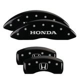 MGP 4 Caliper Covers Engraved Front Honda Engraved Rear H Logo Black finish silver ch - 20219SHOHBK