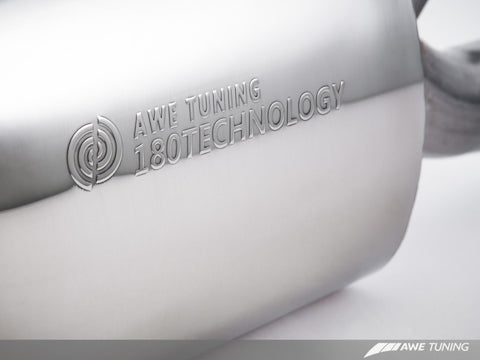 AWE Tuning Audi B8 A5 2.0T Touring Edition Single Outlet Exhaust - Polished Silver Tips - 3015-22012