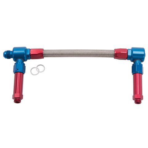 Russell Performance -8 AN to -8 AN ProFlex Demon Carb Dual Inlet Carb Kit (Red/Blue) - 641180