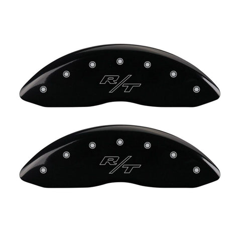 MGP 4 Caliper Covers Engraved Front & Rear Vintage Style/RT Black finish silver ch - 12088SRTRBK