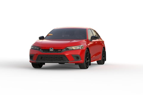 Rally Armor 2022 Honda Civic (Incl. Si/Sport/Touring) Black UR Mud Flap w/ Red Logo - MF90-UR-BLK/RD