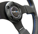 NRG Reinforced Steering Wheel (320mm) Black Leather w/Blue Stitching - RST-012R-BL