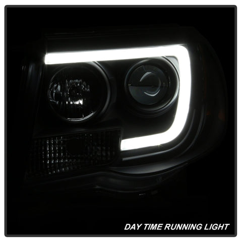 Spyder Toyota Tacoma 05-11 Projector Headlights - Light Bar DRL - Black PRO-YD-TT05V2-LB-BK - 5084514