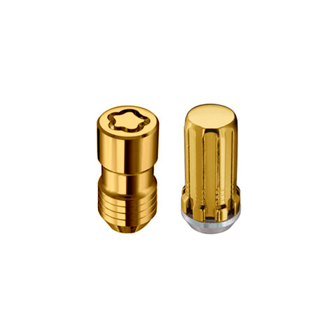 McGard SplineDrive Tuner 6 Lug Install Kit w/Locks & Tool (Cone) M14X1.5 / 1in. Hex - Gold - 65610GD