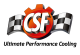 CSF Universal Half Radiator w/-16AN & Slip-On Fittings/12in SPAL Fan & Shroud - Black Finish - 2858XB