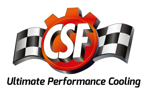 CSF Universal Half Radiator w/-16AN & Slip-On Fittings/12in SPAL Fan & Shroud - Black Finish - 2858XB