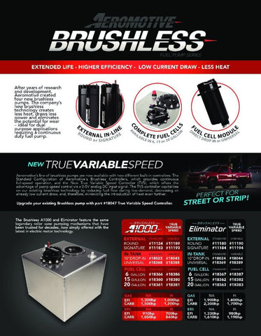 Aeromotive Variable Speed Controlled Fuel Pump - Round - In-line - Brushless Eliminator - 11190