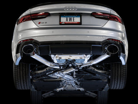 AWE Tuning Audi B9 RS 5 Sportback Track Edition Resonated for Perf Cats Exhaust w/Diamond Black Tips - 3015-33116