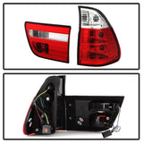 Spyder BMW E53 X5 00-06 4PCS Euro Style Tail Lights- Red Clear ALT-YD-BE5300-RC - 5000835