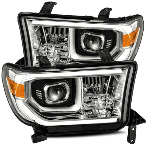 AlphaRex 07-13 Toyota Tundra PRO-Series Projector Headlights Plank Style Chrome w/Activation Light - 880786