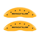 MGP 4 Caliper Covers Engraved Front & Rear Magnum Yellow Finish Black Char 2006 Dodge Charger - 12005SMGMYL