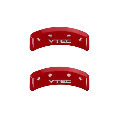 MGP 4 Caliper Covers Engraved Front & Rear Vtech Red finish silver ch - 20076SVTCRD