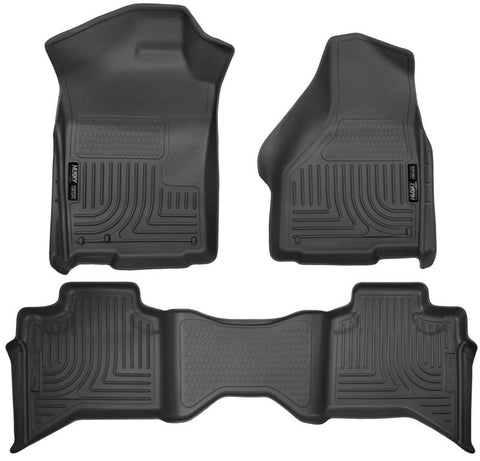 Husky Liners 09-12 Dodge Ram 1500 Quad Cab WeatherBeater Black Front & Second Seat Floor Liner - 99011