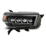 AlphaRex 10-13 Toyota 4Runner NOVA LED Projector Headlights Plank Style Black w/Seq Signal/DRL - 880759