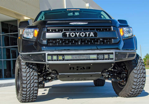 N-Fab M-RDS Front Bumper 14-17 Toyota Tundra - Tex. Black w/Silver Skid Plate - T141MRDS-TX