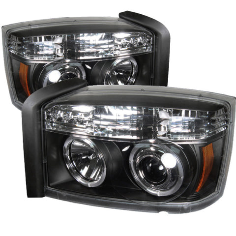 Spyder Dodge Dakota 05-07 Projector Headlights LED Halo Black High H1 Low H1 PRO-YD-DDAK05-BK - 5009760