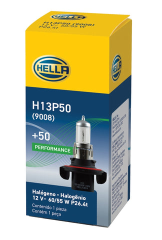 Hella Bulb H13 12V 60/55W P264T T4 +50 - H13P50