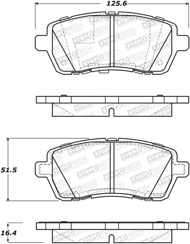 StopTech Street Brake Pads - Front - 308.14541