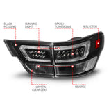 ANZO 11-13 Jeep Grand Cherokee LED Taillights w/ Lightbar Black Housing/Clear Lens 4pcs - 311439