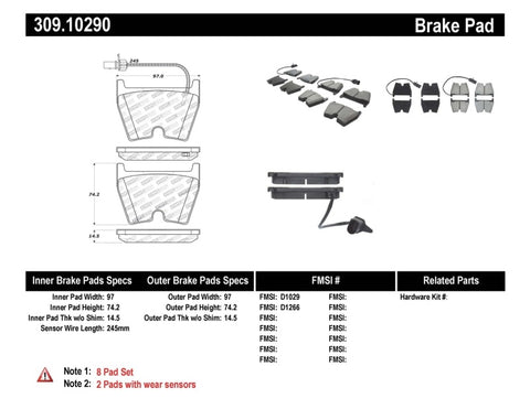 StopTech Performance Brake Pads - 309.10290