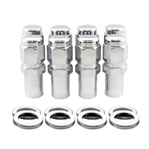 McGard Hex Lug Nut (Long Shank - 1in. / Duplex) 1/2-20 / 7/8 Hex / 2.425in. Length (8-Pack) - Chrome - 62820