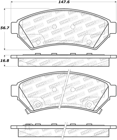 StopTech Street Brake Pads - 308.10750