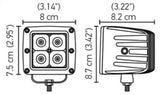 Hella HVF Cube 4 LED Off Road Kit - 3.1in 12W Flood Beam - 357204041