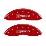 MGP 4 Caliper Covers Engraved Front & Rear GM Style/Hybrid Red finish silver ch - 34004SHYBRD