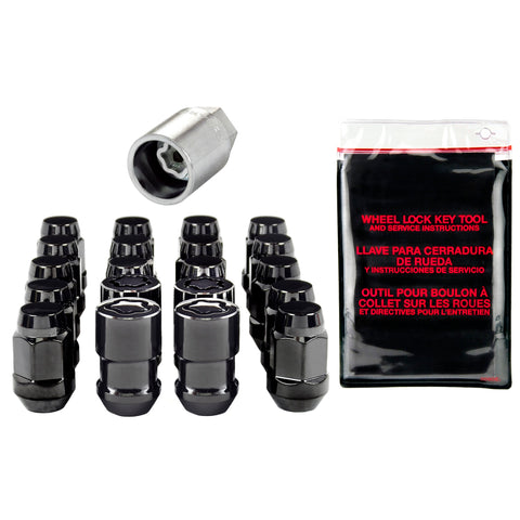 McGard 5 Lug Hex Install Kit w/Locks (Cone Seat Nut / Bulge) 1/2-20 / 3/4 Hex / 1.45in. L - Black - 84551