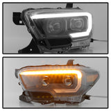 xTune Toyota Tacoma 16-18 DRL Light Bar Projector Headlights - Black PRO-JH-TTA16-LBDRL-BK - 9039256