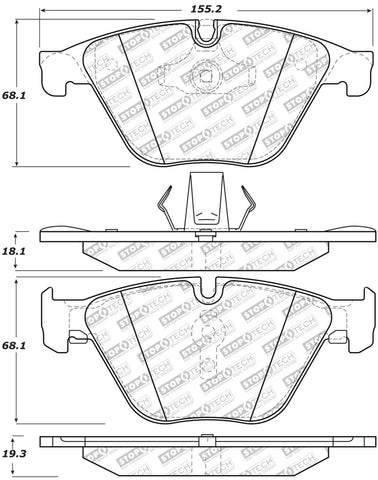 StopTech Street Select 12-19 BMW 640i Front Brake Pads - 305.15050