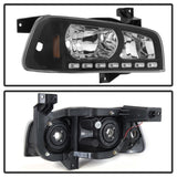 Xtune Dodge Charger 06-10 1Pc LED Crystal Headlights Black HD-ON-DCH05-1PC-LED-BK - 5017635