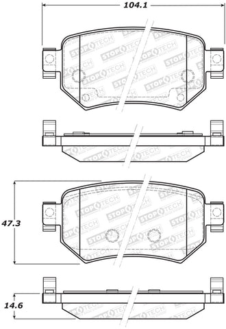 StopTech Street Brake Pads - Rear - 308.18740