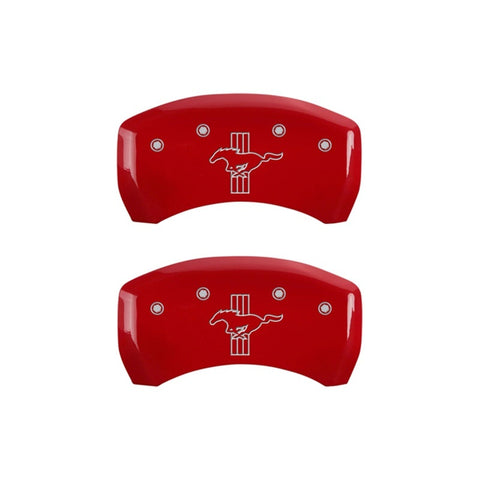 MGP Rear set 2 Caliper Covers Engraved Rear 2015/Bar & Pony Red finish silver ch - 10010RMB2RD