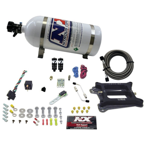 Nitrous Express 4150 Hitman Plus 4-BBL Nitrous Kit (50-200HP) w/10lb Bottle - 40041-10