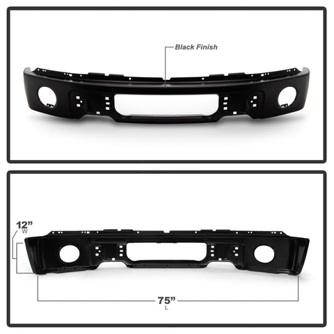 Spyder Ford F150 09-14 w/Fog Light Hole Front Bumper - Black (OEM # 9L3Z17757DPTM) - 9948459