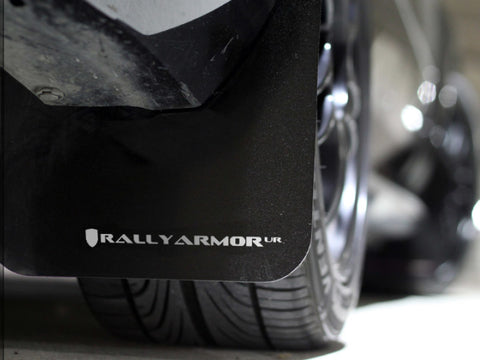 Rally Armor 08-10 Subaru WRX (Hatch & Sedan) / 08-11 Subaru 2.5i Black UR Mud Flap w/ White Logo - MF6-UR-BLK/WH