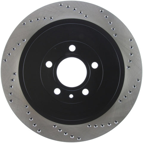 StopTech Premium High Carbon 13-14 Ford Mustang/Shelby GT500 Left Rear Disc Drilled Brake Rotor - 128.61105L