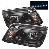 Spyder Volkswagen Jetta 99-05 Projector HeadlightsDRL Blk PRO-YD-VJ99-DRL-BK - 5012234