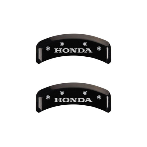 MGP 4 Caliper Covers Engraved Front & Rear Honda Black finish silver ch - 20130SHONBK