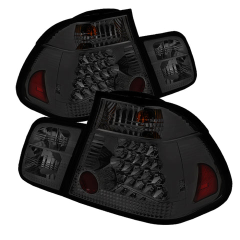 Spyder BMW E46 3-Series 02-05 4Dr Tail Lights Smke ALT-YD-BE4602-4D-LED-SM - 5015068