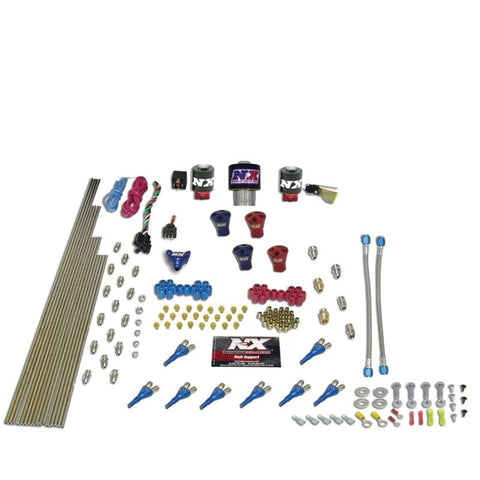 Nitrous Express Shark Dual Stage/Gas/Rails 16 Nozzles Nitrous Kit (200-1200HP) w/o Bottle - 90208-00