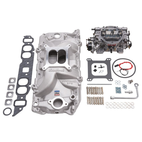 Edelbrock Manifold And Carb Kit Performer RPM Big Block Chevrolet Oval Port Natural Finish - 2062