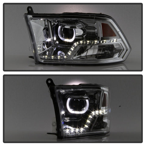 xTune Dodge Ram 2009-2014 Halo LED Projector Headlights - Chrome PRO-JH-DR09-CFB-C - 9036743