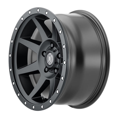 ICON Rebound 17x8.5 5x4.5 0mm Offset 4.75in BS 71.5mm Bore Satin Black Wheel - 1817856547SB