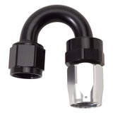 Russell Performance -12 AN Black/Silver 180 Degree Tight Radius Full Flow Swivel Hose End - 613533