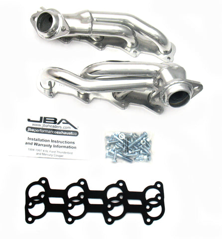 JBA 94-97 Ford Thunderbird 4.6L 2V 1-1/2in Primary Silver Ctd Cat4Ward Header - 1626SJS